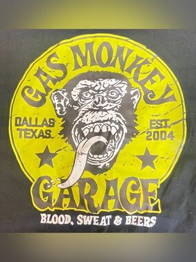 Mens Gas Monkey Garage Dallas Texas Black Short Sleeve T-Shirt XL Ganmia Cotton
